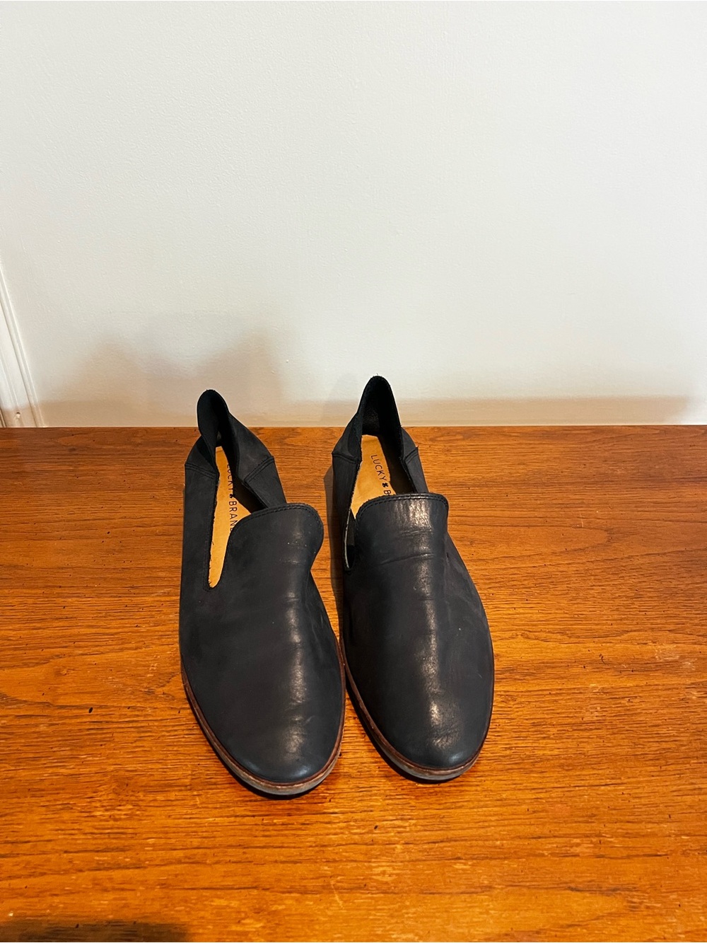 Lucky Brand Black Women's Leather Slip-On Loafers